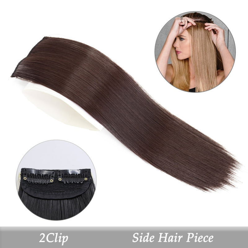 Synthetic Hair Pads, Invisible Seamless Clip In Hair Extension for Women and Girls, Increase Hair - Top/Side/Cover Hairpiece, 1 Piece