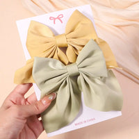 Cute Multi-Patterned and Solid Color Hair Bows/Clips for Girls in a 2 Piece Set
