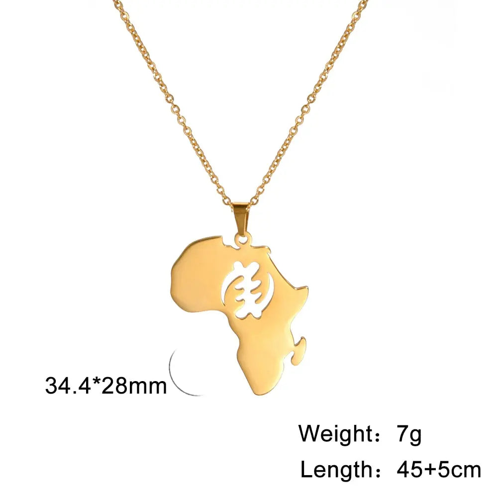 Mama Africa Necklace for Women/Men/Boys & Girls, Pendant Style, in Gold & Silver