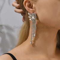 Gorgeous Women and Girl's Drop Earrings in 6 Brilliant Colors - Rose Red, Blue, Green, Black, White and Champagne