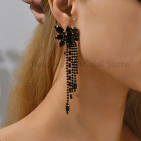 Gorgeous Women and Girl's Drop Earrings in 6 Brilliant Colors - Rose Red, Blue, Green, Black, White and Champagne