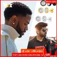 Stud Earrings in Stainless Steel for Men and Women - Hip Hop Earrings
