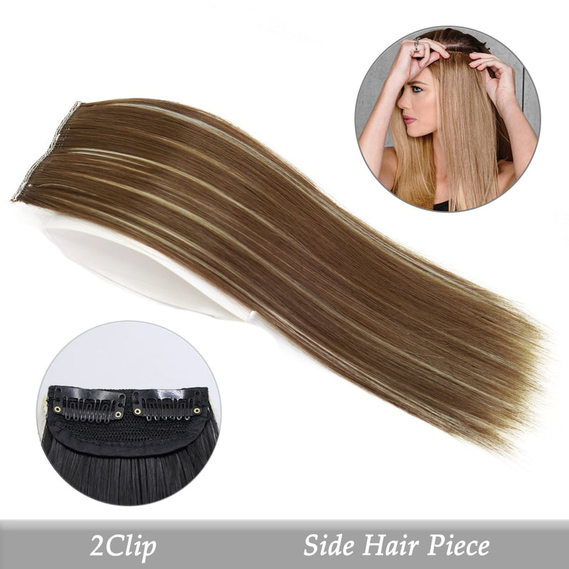 Synthetic Hair Pads, Invisible Seamless Clip In Hair Extension for Women and Girls, Increase Hair - Top/Side/Cover Hairpiece, 1 Piece