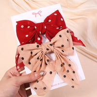 Cute Multi-Patterned and Solid Color Hair Bows/Clips for Girls in a 2 Piece Set