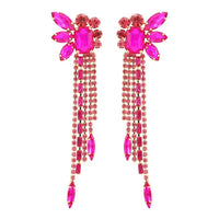 Gorgeous Women and Girl's Drop Earrings in 6 Brilliant Colors - Rose Red, Blue, Green, Black, White and Champagne