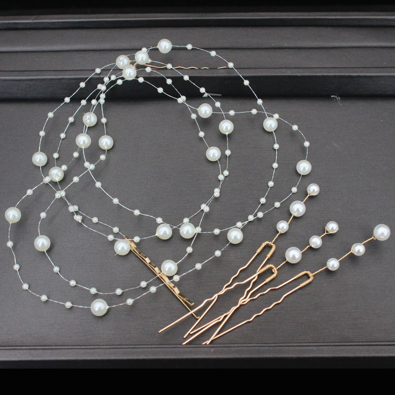 Decorative White Pearl Hair Wear for Women & Girls - Weddings/Festivals/Special Occasions