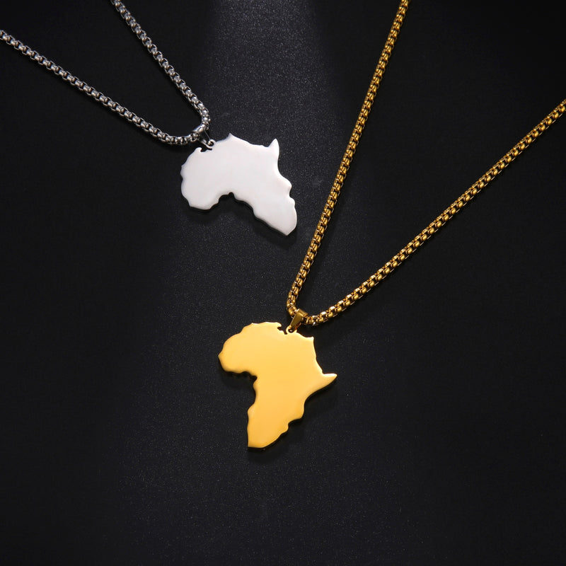 Mama Africa Necklace for Women/Men/Boys & Girls, Pendant Style, in Gold & Silver