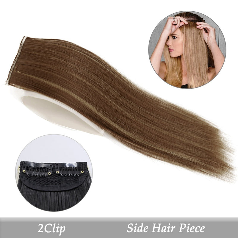 Synthetic Hair Pads Invisible Seamless Clip In Hair Extension Increase Hair Top Side Cover Hairpiece - 3 Hair Pieces