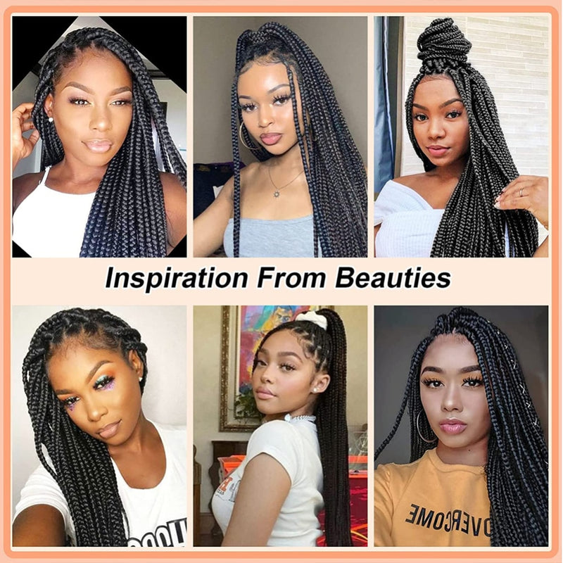 Full Lace Front Knotless Box Braided Wigs With Baby Hair, Super Long Synthetic Braids for Women
