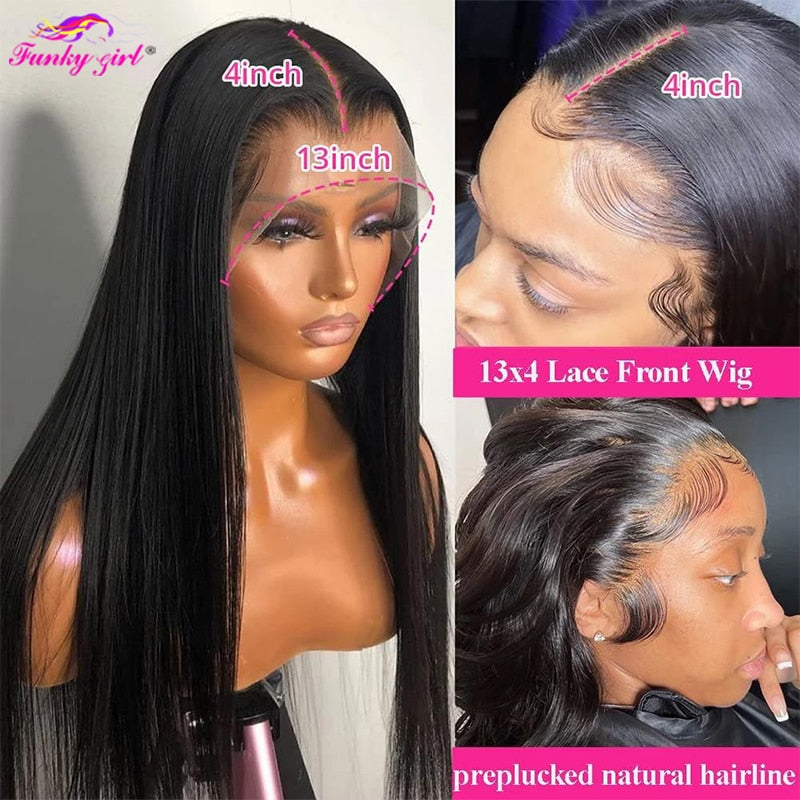 Hd Transparent Lace Frontal Wig 4x4 Lace Closure Wig Straight 13x4 Lace  Front Human Hair Wigs For Black Women 30 Inch Bling Hair