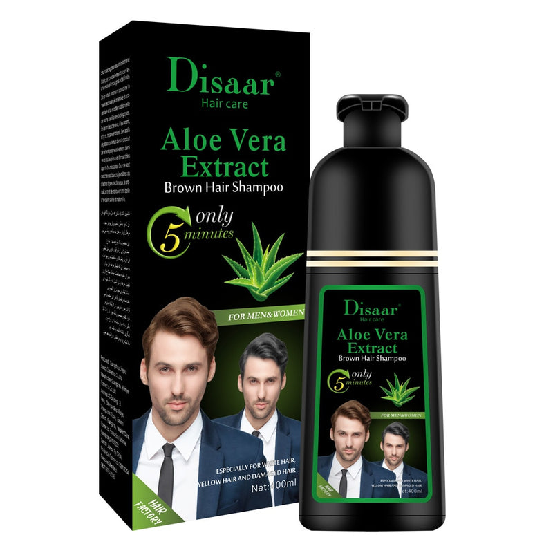 Argan Oil/Aloe Vera Hair Shampoo/dye - Cover Gray/White Hair, Natural Black/Brown Hair Dye - Unisex