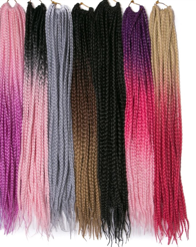 Crochet Ombre Braid Hair Extensions for Women and Girls - 22 Roots/Pack