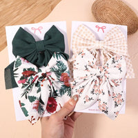 Cute Multi-Patterned and Solid Color Hair Bows/Clips for Girls in a 2 Piece Set