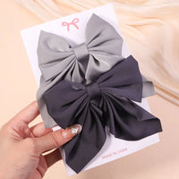 Cute Multi-Patterned and Solid Color Hair Bows/Clips for Girls in a 2 Piece Set
