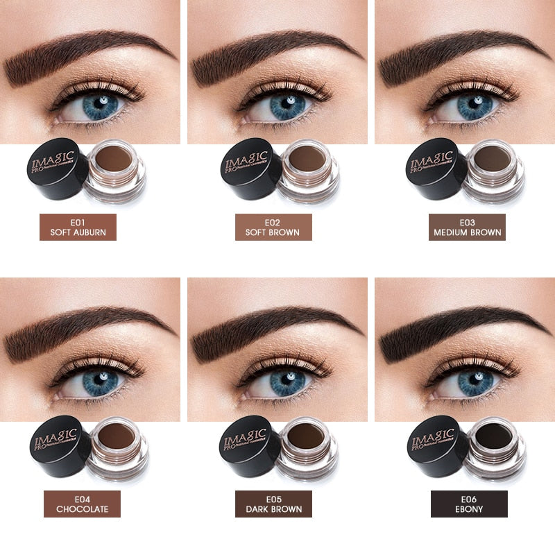 Professional Eyebrow Gel in 6 Colors - Eyebrow Enhancer, Tint Makeup for Women and Girls with Brow Brush Tools