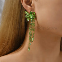 Gorgeous Women and Girl's Drop Earrings in 6 Brilliant Colors - Rose Red, Blue, Green, Black, White and Champagne