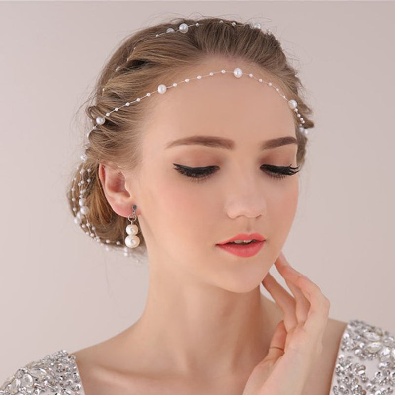 Decorative White Pearl Hair Wear for Women & Girls - Weddings/Festivals/Special Occasions