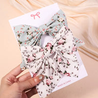 Cute Multi-Patterned and Solid Color Hair Bows/Clips for Girls in a 2 Piece Set