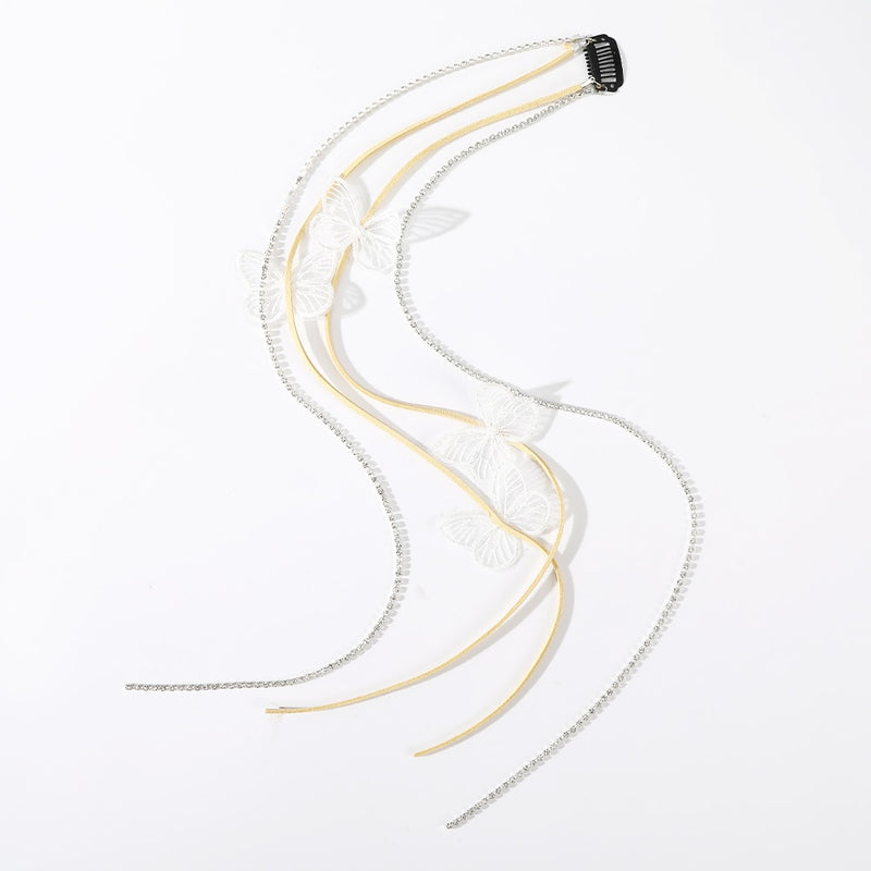 New Korean Yarn Elegant Butterfly Hairpin, Metal Tassel Long Hairgrip Hair Accessories for Women & Girls - Combo Hair Clip