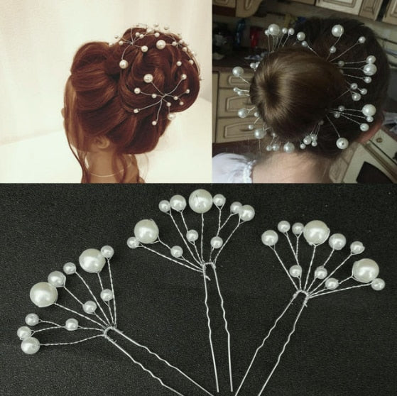 Decorative White Pearl Hair Wear for Women & Girls - Weddings/Festivals/Special Occasions