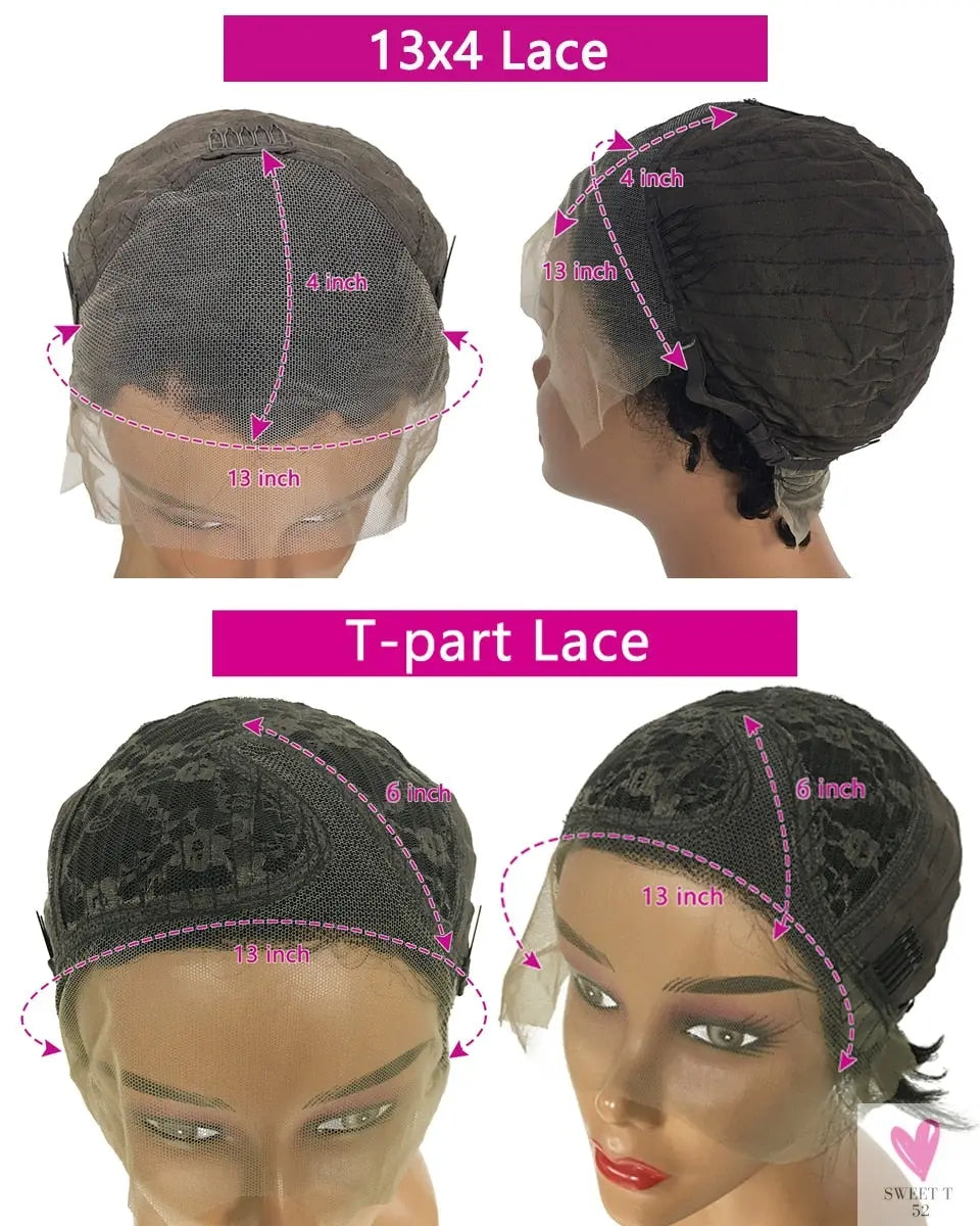 Short Bob, Pixie Cut Wig, Straight Transparent Lace Front Human Hair Wig for Women & Girls, Preplucked Brazilian Hair