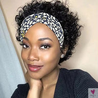 Short Headband Human Hair Wigs, Water Wave Wigs for Women & Girls - 6 inch Brazilian Remy Human Hair, Glueless, Full Machine Made