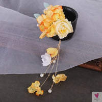 Silk Flower Hairpins/Clips - Fairy Floral Hair Pins/Barrettes for Women Girls, Retro Chinese Pendant Jewelry