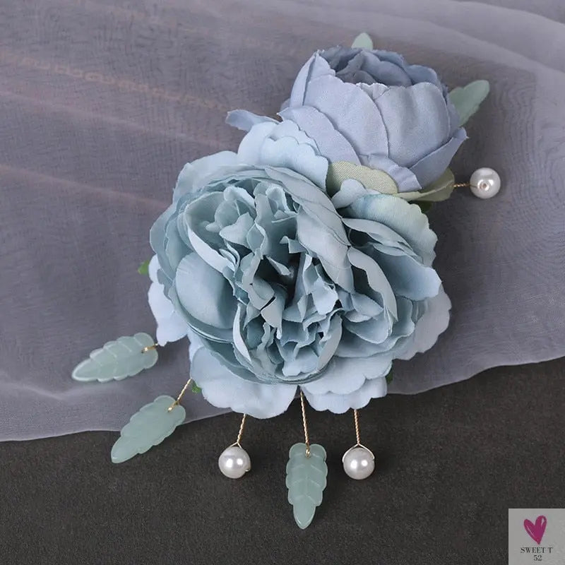 Silk Flower Hairpins/Clips - Fairy Floral Hair Pins/Barrettes for Women Girls, Retro Chinese Pendant Jewelry