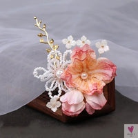 Silk Flower Hairpins/Clips - Fairy Floral Hair Pins/Barrettes for Women Girls, Retro Chinese Pendant Jewelry