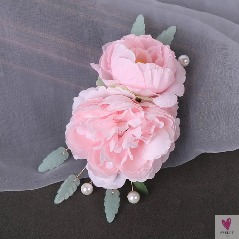 Silk Flower Hairpins/Clips - Fairy Floral Hair Pins/Barrettes for Women Girls, Retro Chinese Pendant Jewelry