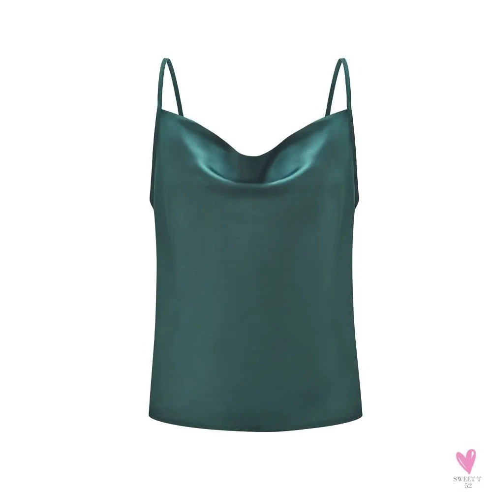 Silky Satin Tank Top for Women and Girls With Adjustable Straps - Soft Backless Top