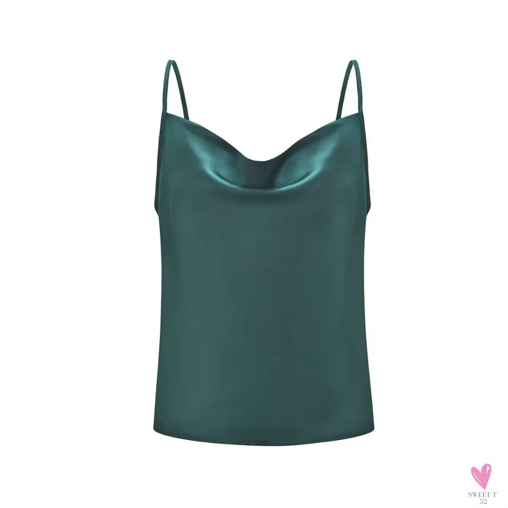 Silky Satin Tank Top for Women and Girls With Adjustable Straps - Soft Backless Top