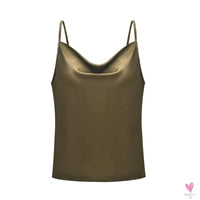 Silky Satin Tank Top for Women and Girls With Adjustable Straps - Soft Backless Top