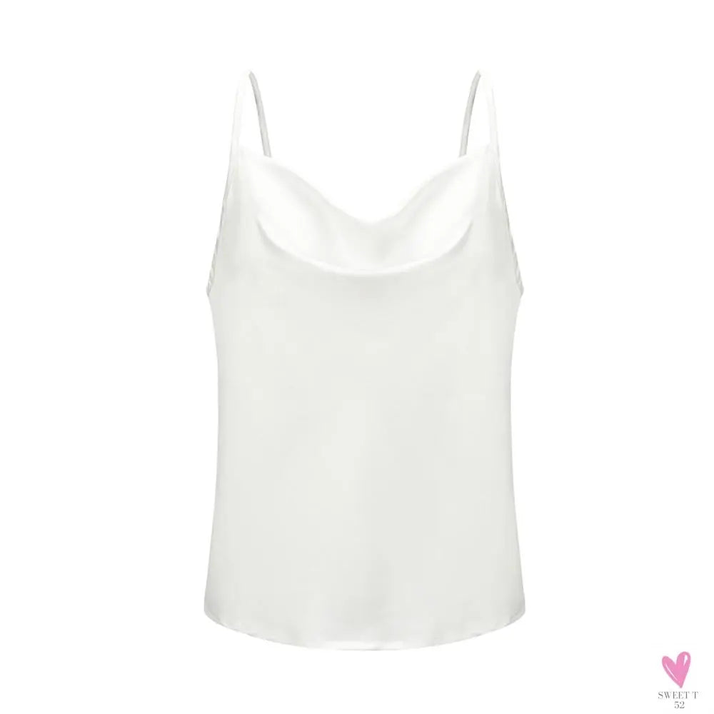 Silky Satin Tank Top for Women and Girls With Adjustable Straps - Soft Backless Top