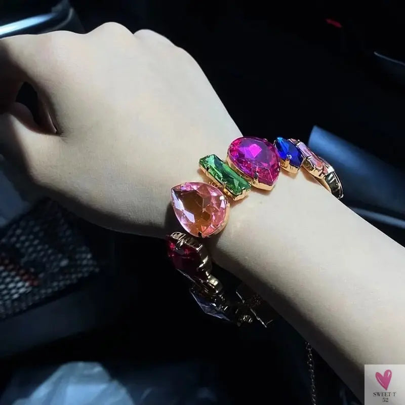 Simple Style Rhinestone Irregular Necklace, Luxury Design for Women & Girls, Statement Necklace and Bracelet