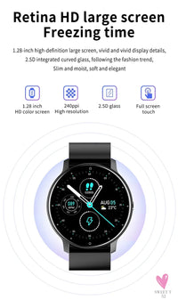 Sports Smart Watch for Men/Women, Fitness Tracker, Sleep Tracker, Heart Rate, Blood Pressure, Alarm & More