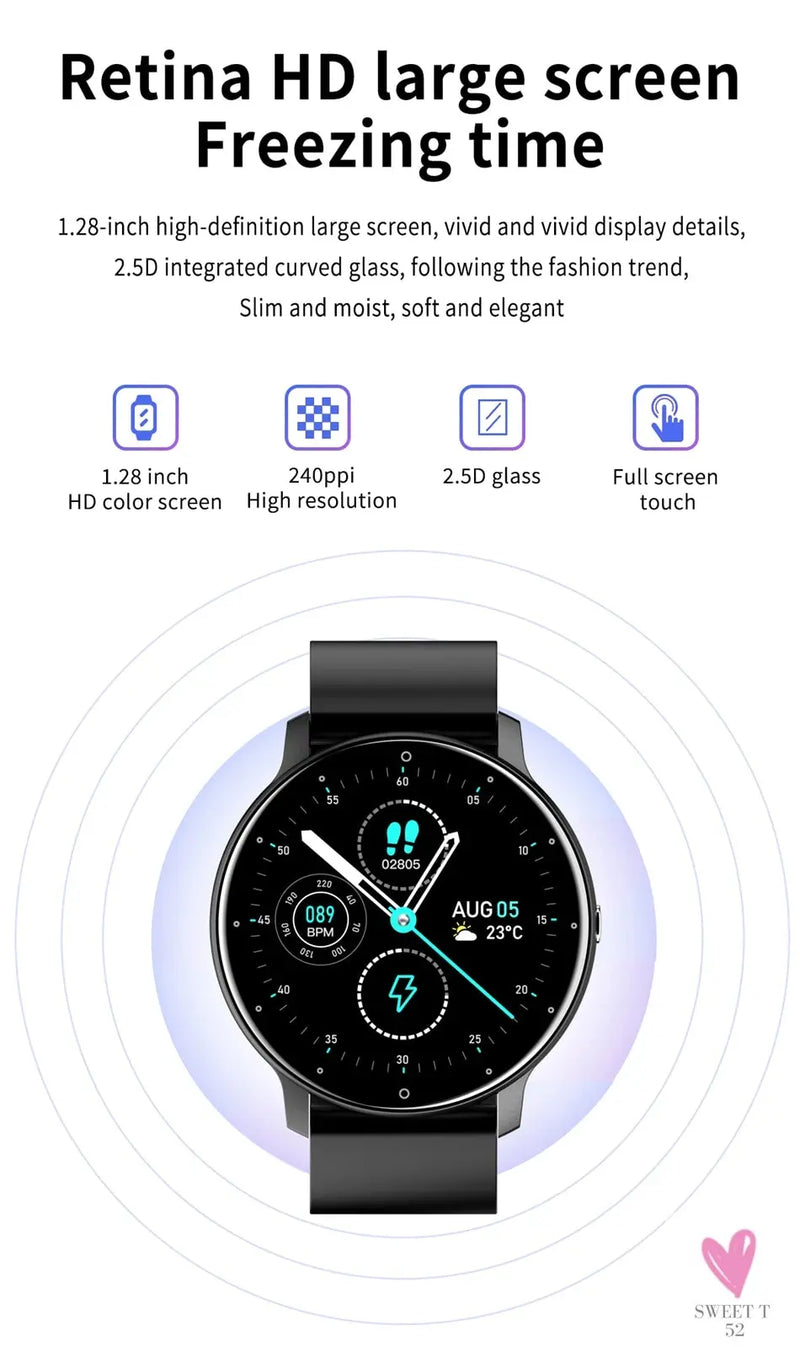 Sports Smart Watch for Men/Women, Fitness Tracker, Sleep Tracker, Heart Rate, Blood Pressure, Alarm & More