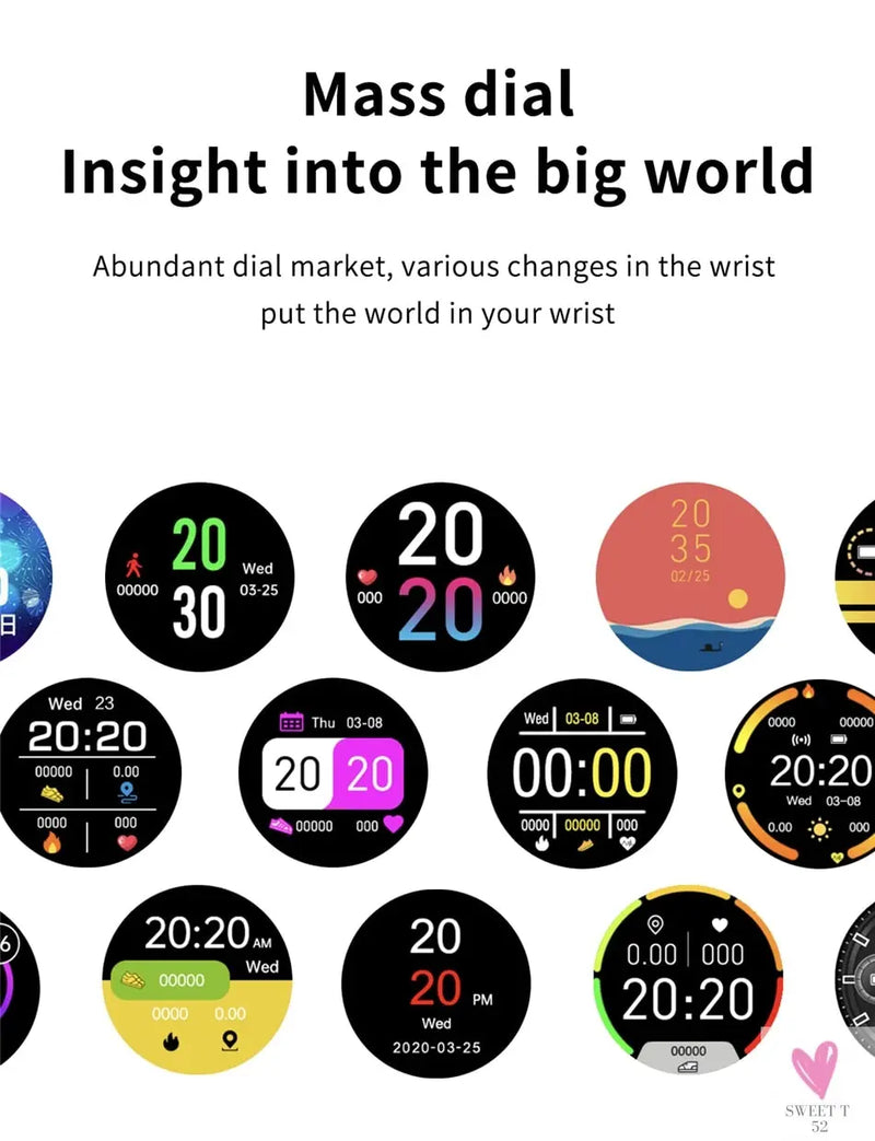 Sports Smart Watch for Men/Women, Fitness Tracker, Sleep Tracker, Heart Rate, Blood Pressure, Alarm & More