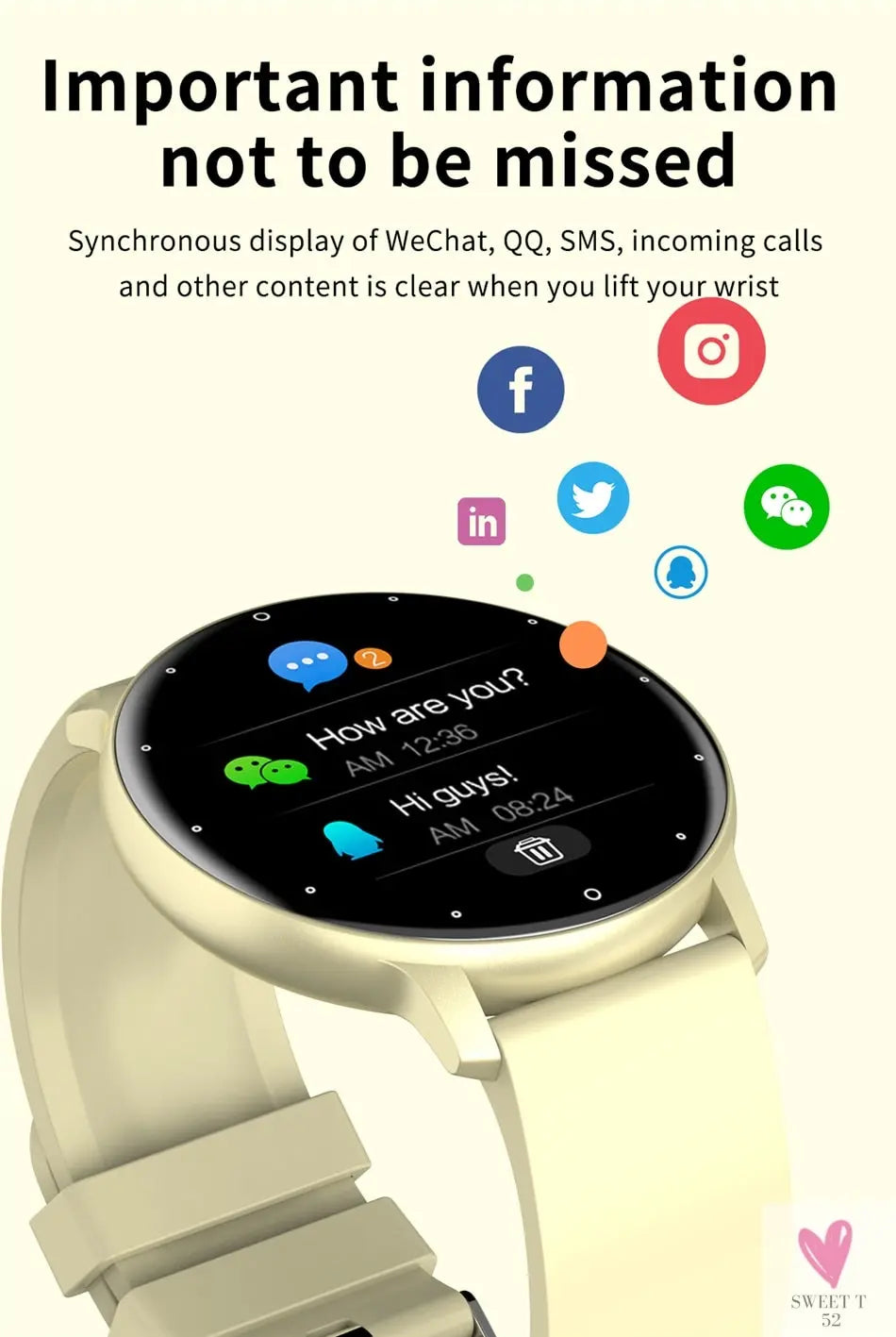Sports Smart Watch for Men/Women, Fitness Tracker, Sleep Tracker, Heart Rate, Blood Pressure, Alarm & More