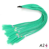 Synthetic Gradient Color Braided Ponytail - 60 CM Elastic Rubber Band Braiding Pony Tail Hair Extensions For Girls
