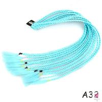 Synthetic Gradient Color Braided Ponytail - 60 CM Elastic Rubber Band Braiding Pony Tail Hair Extensions For Girls