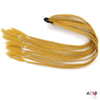 Synthetic Gradient Color Braided Ponytail - 60 CM Elastic Rubber Band Braiding Pony Tail Hair Extensions For Girls