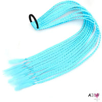 Synthetic Gradient Color Braided Ponytail - 60 CM Elastic Rubber Band Braiding Pony Tail Hair Extensions For Girls