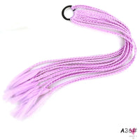Synthetic Gradient Color Braided Ponytail - 60 CM Elastic Rubber Band Braiding Pony Tail Hair Extensions For Girls