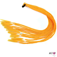 Synthetic Gradient Color Braided Ponytail - 60 CM Elastic Rubber Band Braiding Pony Tail Hair Extensions For Girls