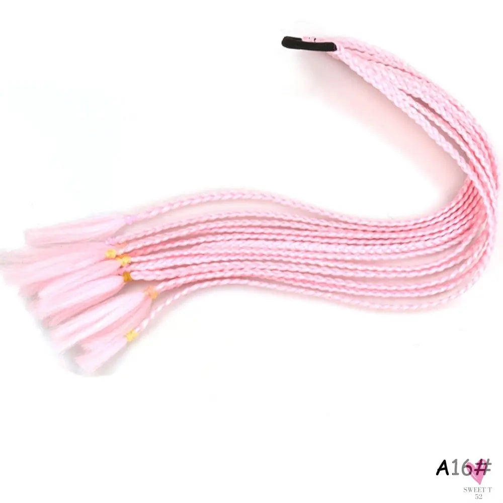 Synthetic Gradient Color Braided Ponytail - 60 CM Elastic Rubber Band Braiding Pony Tail Hair Extensions For Girls