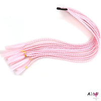 Synthetic Gradient Color Braided Ponytail - 60 CM Elastic Rubber Band Braiding Pony Tail Hair Extensions For Girls