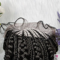 Synthetic Hair Braided Ponytail Lace Front Wigs Kinky Curly Frontal with Baby Hair for Women, Cornrow Box Braided Wigs