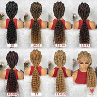 Synthetic Hair Braided Ponytail Lace Front Wigs Kinky Curly Frontal with Baby Hair for Women, Cornrow Box Braided Wigs