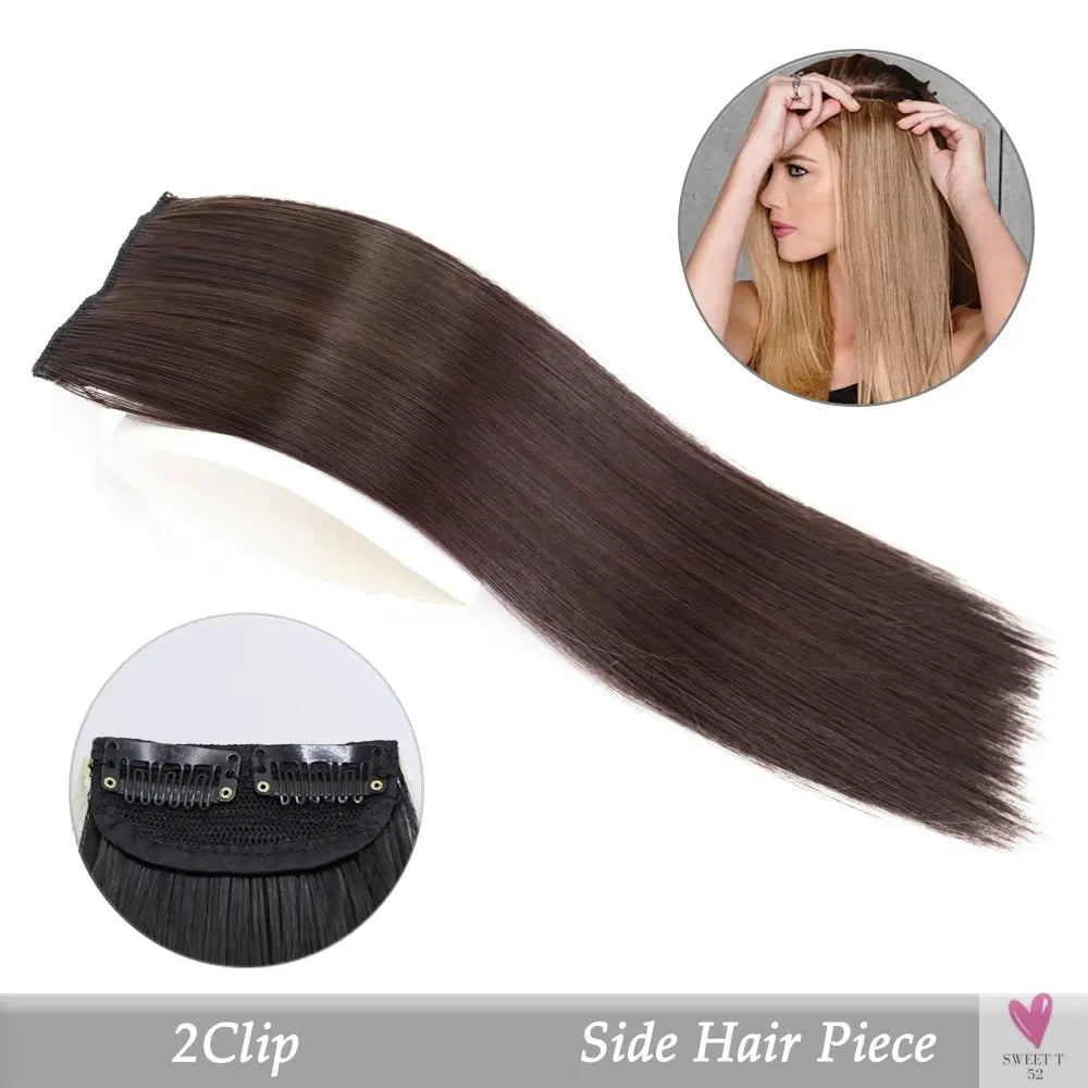 Synthetic Hair Pads, Invisible Seamless Clip In Hair Extension for Women and Girls, Increase Hair - Top/Side/Cover Hairpiece, 1 Piece
